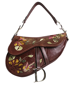 Vintage Floral Saddle, Leather, Brown, 07-RU-0055, DB, 2